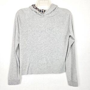 Daytrip Youth Gray Leopard Lined Hoodie Top L